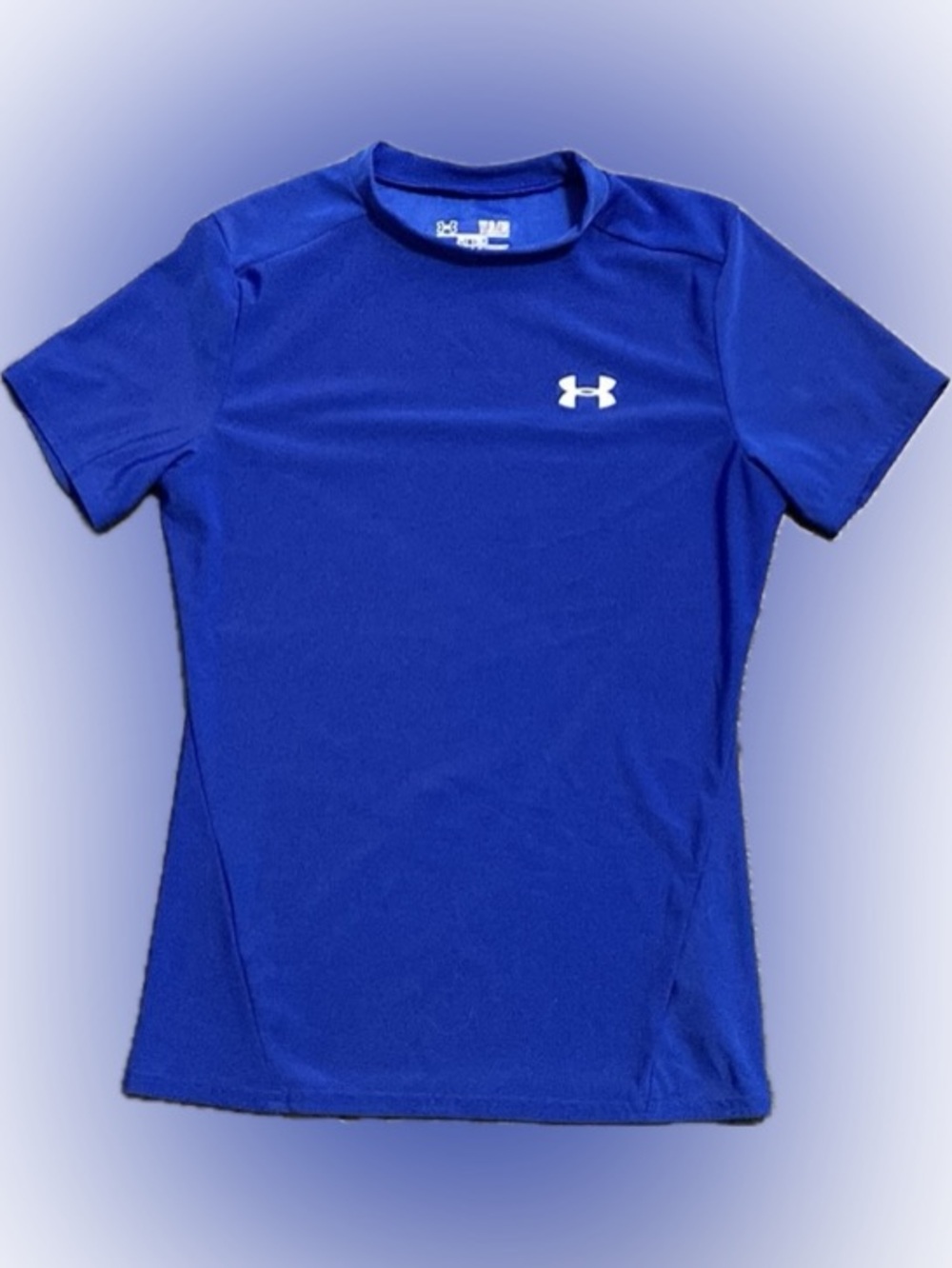 Under Armour Royal Blue Fitted Performance Tee Youth Size L